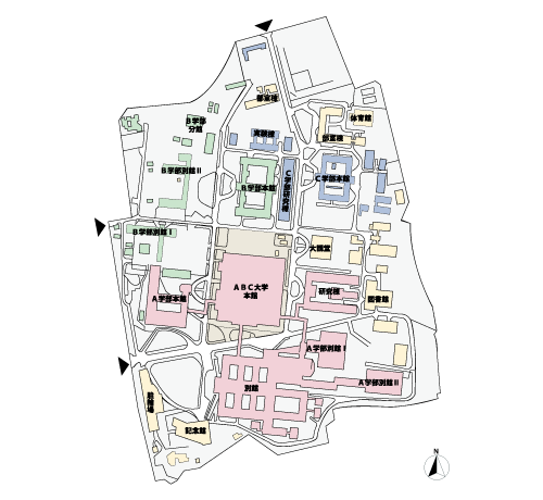 簡易間取図作成代行【配置図タイプ 施設案内】のサンプル