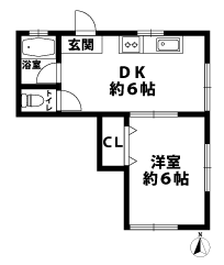 1DKの間取図
