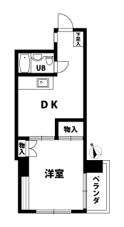 1DKの間取図