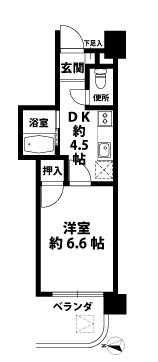 1DKの間取図