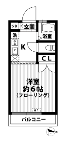 1Kの間取図
