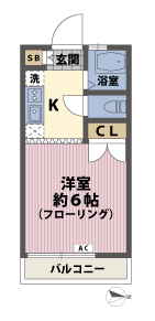 1Kの間取図