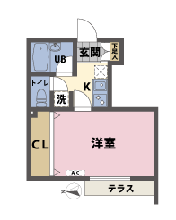 1Kの間取図