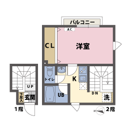1Kの間取図