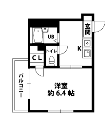 1Kの間取図