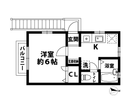 1Kの間取図