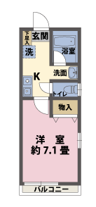 1Kの間取図