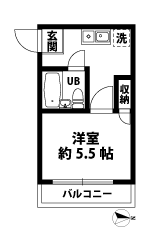 1Kの間取図