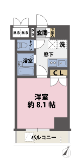 1Kの間取図