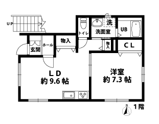 1LDKの間取図