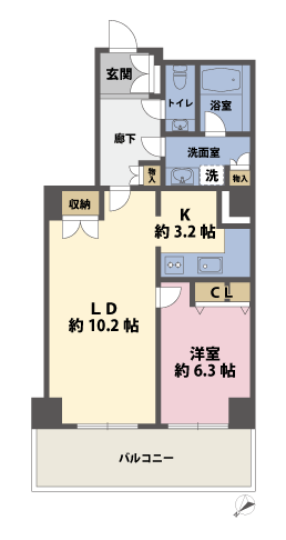 1LDKの間取図