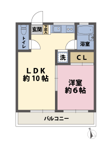 1LDKの間取図