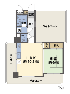 1LDKの間取図