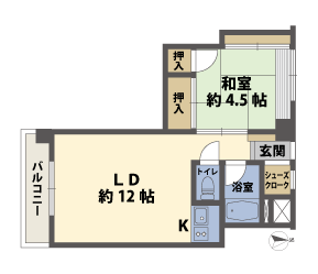 1LDKの間取図