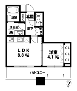 1LDKの間取図