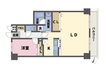 1LDKの間取図