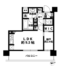 1LDKの間取図