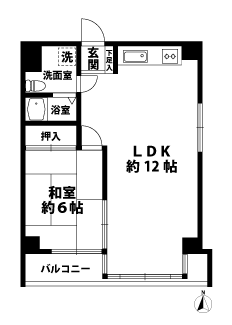 1LDKの間取図