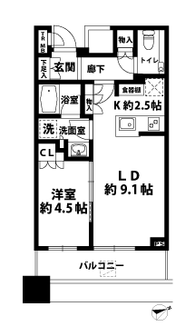1LDKの間取図