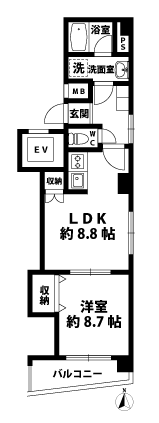 1LDKの間取図