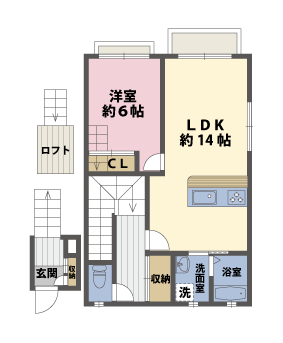 1LDKの間取図