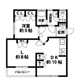 1LDKの間取図