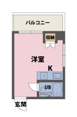 1Rの間取図