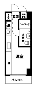 1Rの間取図