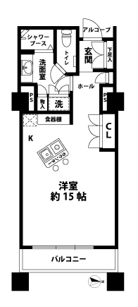 1Rの間取図