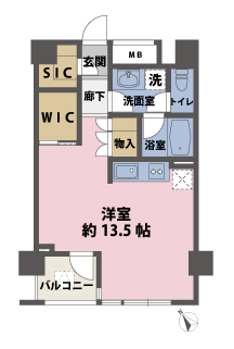 1Rの間取図