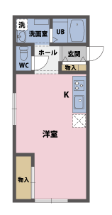 1Rの間取図