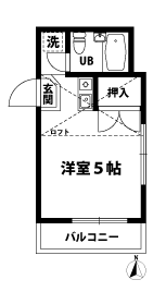 1Rの間取図