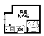 1Rの間取図