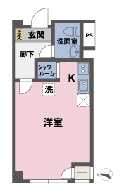 1Rの間取図
