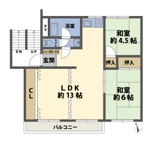 2LDKの間取図