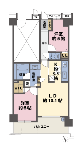 2LDKの間取図