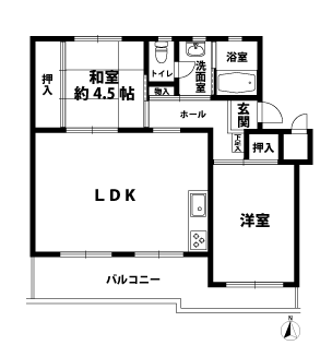 2LDKの間取図