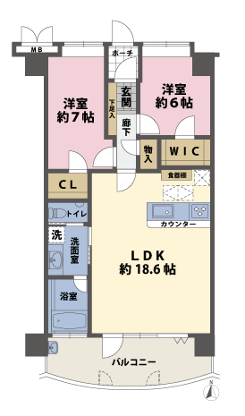 2LDKの間取図