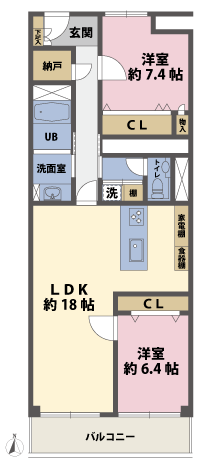 2LDKの間取図