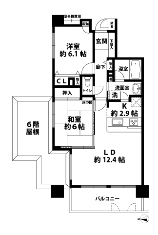 2LDKの間取図