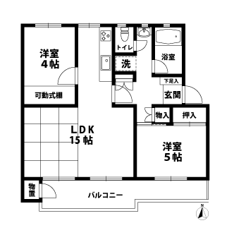 2LDKの間取図
