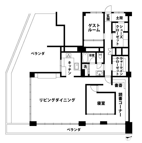 2LDKの間取図
