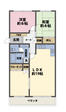2LDKの間取図