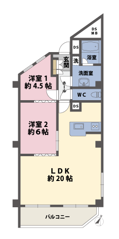 2LDKの間取図