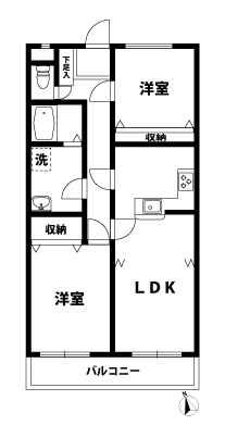 2LDKの間取図