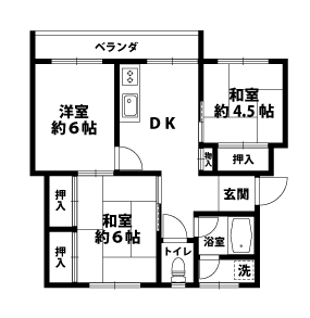 3DKの間取図