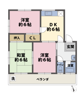 3DKの間取図
