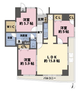 3LDKの間取図