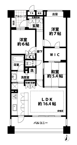 3LDKの間取図