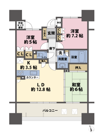 3LDKの間取図